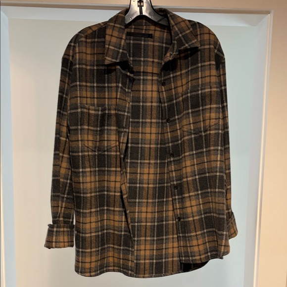 EUC Jenni Kayne O’Keefe Overshirt in Oatmeal Plaid Sz M - Picture 2 of 6